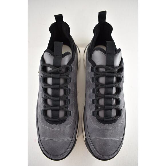 Chanel 23K Mens Grey Black White CC Logo Lace Up Low Top Trainer Sneaker 44 11 - Picture 7 of 13